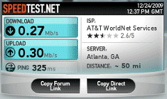 Virgin America WiFi SpeedTest.net Results